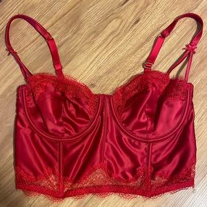 Victorias Secret red silk bustier